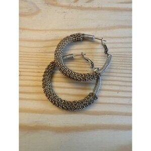 Chunky Gold-Tone Hoop Earrings With Textured Design